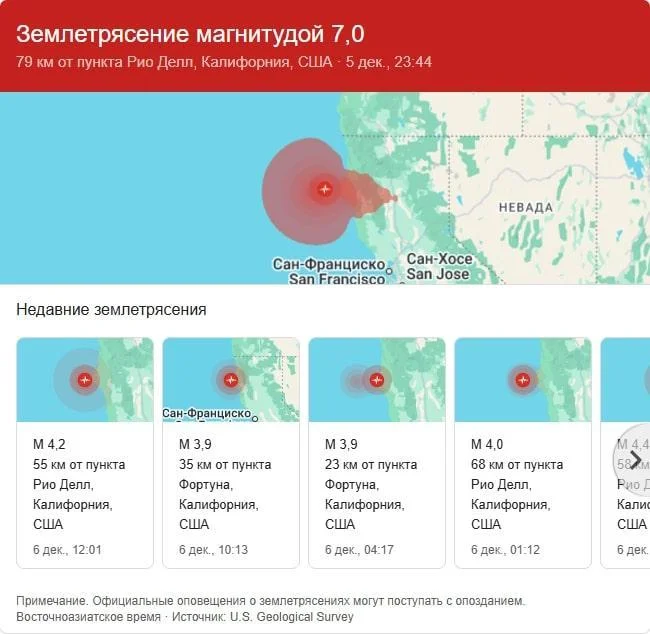 последствия мощного землетрясения и афтершоков в Калифорнии