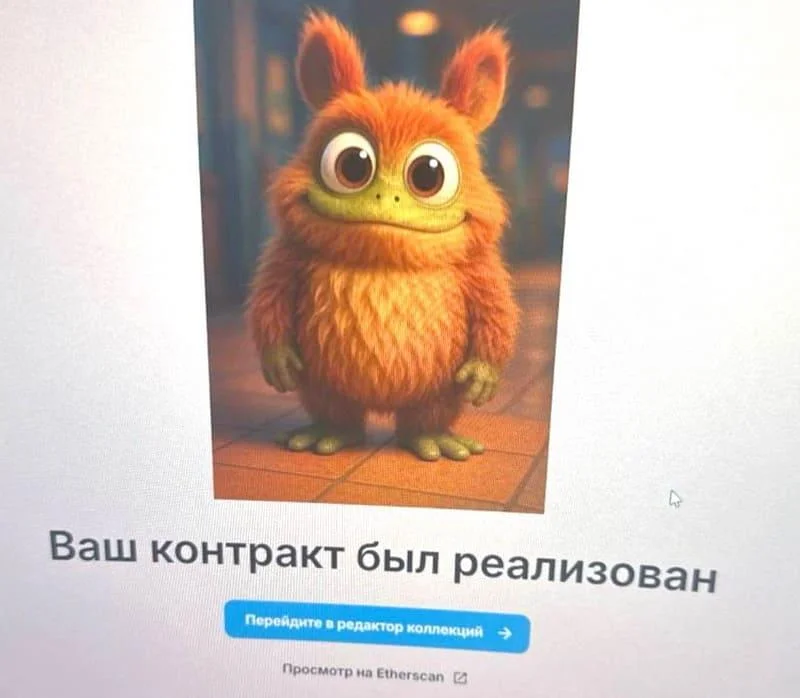 футуристичная цифровая жаба в неоновых очках на фоне графиков блокчейна